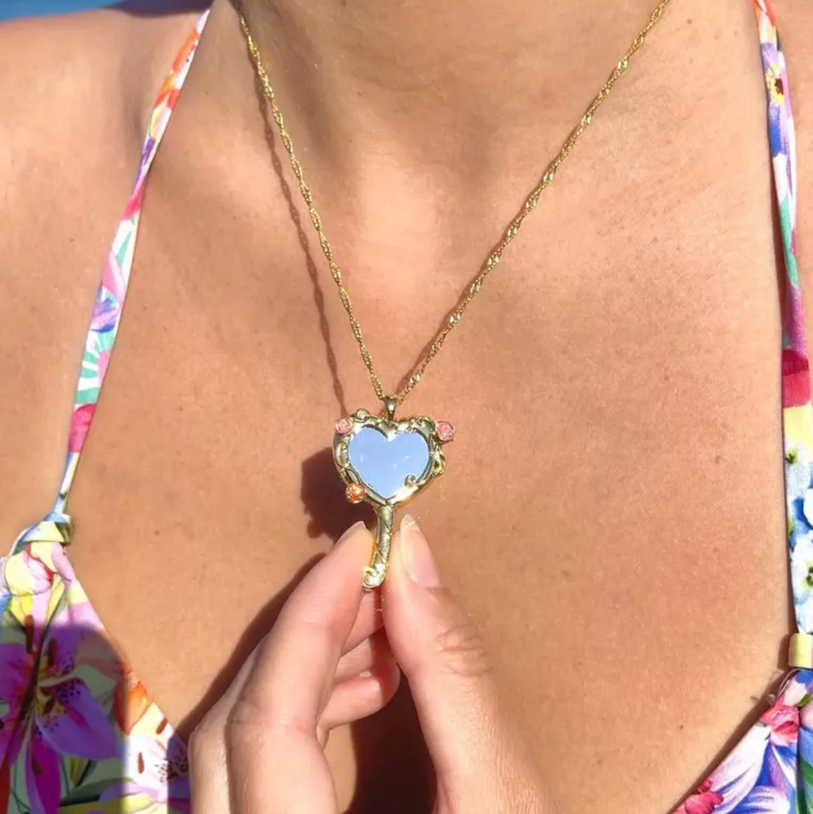 COLLAR ESPEJO | CORAZON PLATEADO