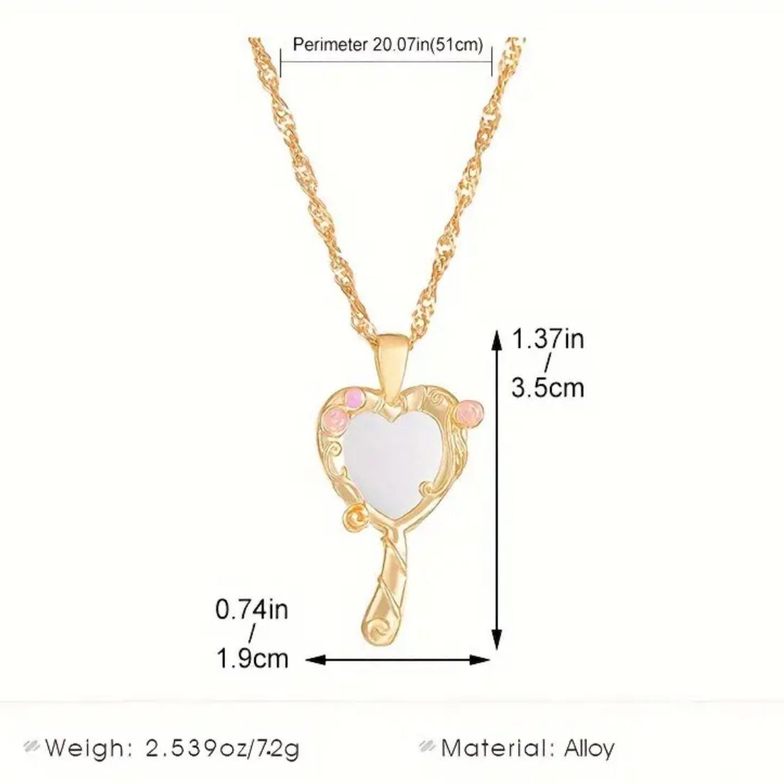 COLLAR ESPEJO | CORAZON PLATEADO